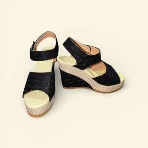 Chic Black Wedge Sandals